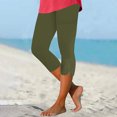 thumbnail image 3 of FNFYFH Clearance Womens Compression Yoga Capri Pants Muscle Support Leggings,Army Green, 3 of 7