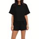 thumbnail image 4 of Conjunto Corto Casual para las Mujeres Manga Corta Bolsillo Pantalones Cortos Pantalones de Señoras Conjunto con Cuello Redondo Top, Ropa Casual de Verano, 4 of 6