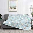 thumbnail image 2 of Honeii Dog print throw blanket, crafted from cozy cotton flannel, offers versatile home decor as a bedding suitable for all seasons.-80"x60", 2 of 6