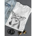 thumbnail image 3 of Sketch Of Deer Flower Wreath T-Shirt Women -Image by Shutterstock, Female x-Large, 3 of 4