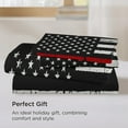 thumbnail image 6 of Beartech 3 Pcs American Flag Bedding Set Queen Size Holiday American Flag Duvet Cover American Flag Quilt Cover Skull Red White Stripe Independence Day Decor, 6 of 9