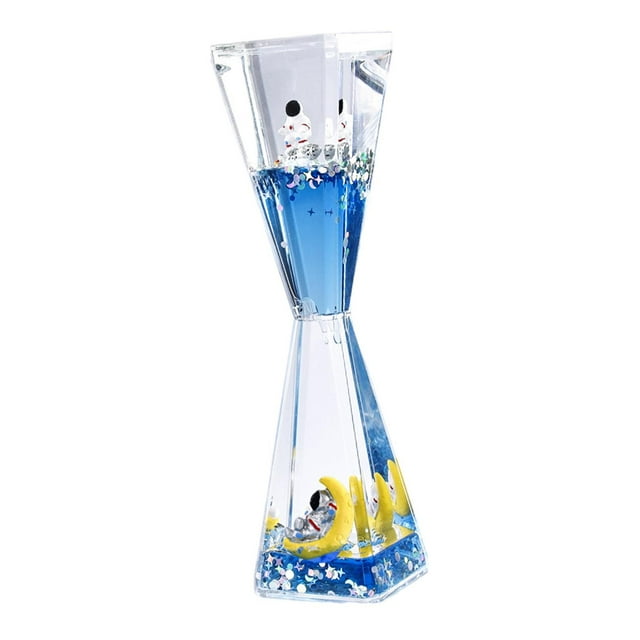 TISHITA Acrylic Space Oil Hourglass Dynamic Oil Leak Flowing Sequins Home Moon Spaceship