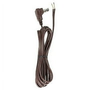 Satco Flat Plug Cord Set 18/2 SPT-2 105 Degree C Molded Plug Tinned Tips 3/4in Strip with 2in Slit 36in Hank 8 Ft Brown