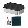 thumbnail image 2 of Bandeja de arena para gatos, caja de arena para gatos, portátil, para gatos de interior, suministros para mascotas antisalpicaduras, valla elevada, negro, 2 of 8