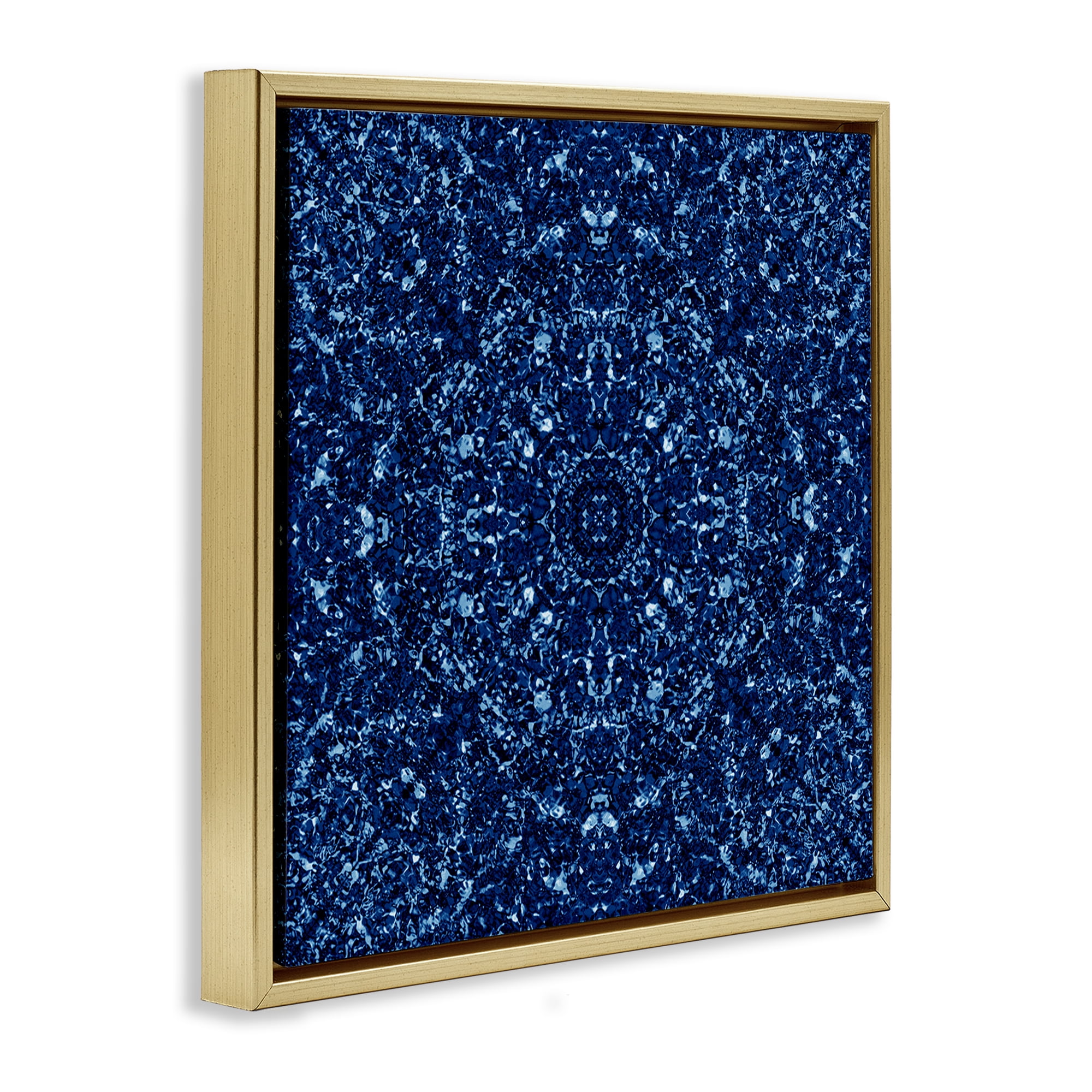 Stupell Industries Geometric Mosaic Pattern Abstract Painting Gold Floater Framed Canvas Art Print Wall Art, 25 x 25