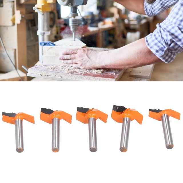 Dioche 5Pcs 6mm Shank Router Bit Yellow Milling Cutter For Cabinet Door Woodworking Cutter Tools,Cutting Bits