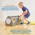 thumbnail image 3 of ECR4Kids Double-Sided Book Caddy with Countdown Timer, Portable Library, Grey Wash, 3 of 9