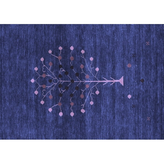 Ahgly Company Indoor Rectangle Abstract Blue Contemporary Area Rugs, 7' x 9'
