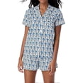 thumbnail image 1 of Womens Pajamas Set 2 Piece Button Down Monkey Shorts Set Y2k Preppy Loungewear Pjs, 1 of 5