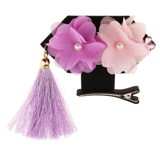 Niñas Princesa Flor Pinzas para El Cabello Pinzas Pinzas - Púrpura Sunnimix Pinza para el pelo con borlas para niñas y niños