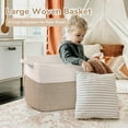 thumbnail image 2 of PrimeCook Shop Extra Large Woven Blanket Basket, 23.6" x 15.7" x 13.8" Storage Organizer for Blankets, Toys, Dirty Clothes, Rectangle Cotton Rope Basket for Living Room, Nursery, Bedroom, 2 of 14