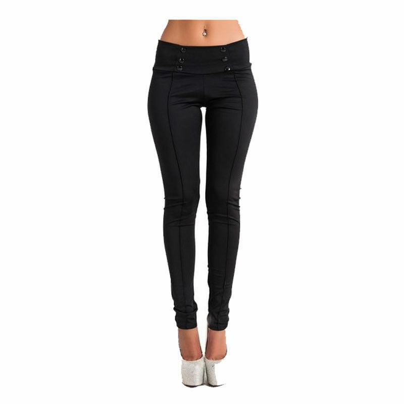 Women's High Waist Stretch Slim Pencil Trousers Casual Skinny Leggings Pants BS 