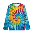 thumbnail image 6 of Jiueut Rainbow Tie Dye Long Sleeve Shirts for Girls 7-8 Kids Clothes Shirts Graphic Tees Crewneck Casual Sportswear Clothes for Teen Girls Winter Loose Children's Tops, 6 of 7