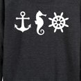 thumbnail image 3 of Instant Message - Nautical Symbols - Women's Lightweight French Terry Long Sleeve Shirt, 3 of 6
