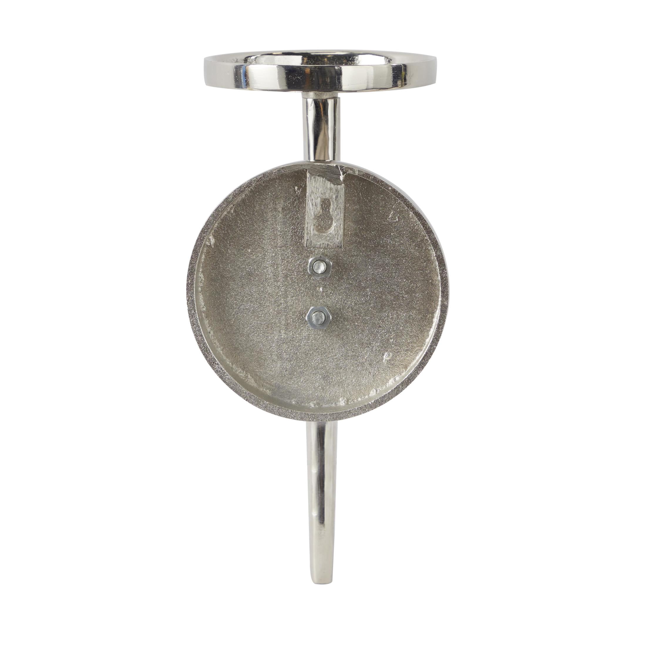 DecMode Silver Aluminum Metal Geometric Wall Sconce with Glass Holder