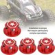 thumbnail image 4 of Tuerca de rueda hexagonal RC, 4 tuercas de montaje de rueda hexagonal de metal de 17 mm compatibles con X-MAXX Summit Traxxas RC Car (Rojo) JFHHH pequeña, 4 of 5