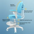 thumbnail image 3 of Kids Desk Chair, Height Adjustable Study Chair for 3-18 Years Old, Ergonomic Student Chair with Dual Back Support & Self-Locking Wheels(Blue), 3 of 8