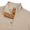 thumbnail image 5 of Yiaimeir Men's Long Sleeve Ribbed Knit Pullover Sweater with Quarter Zip Collar and Elbow Patch Casual Classic Design, 5 of 7