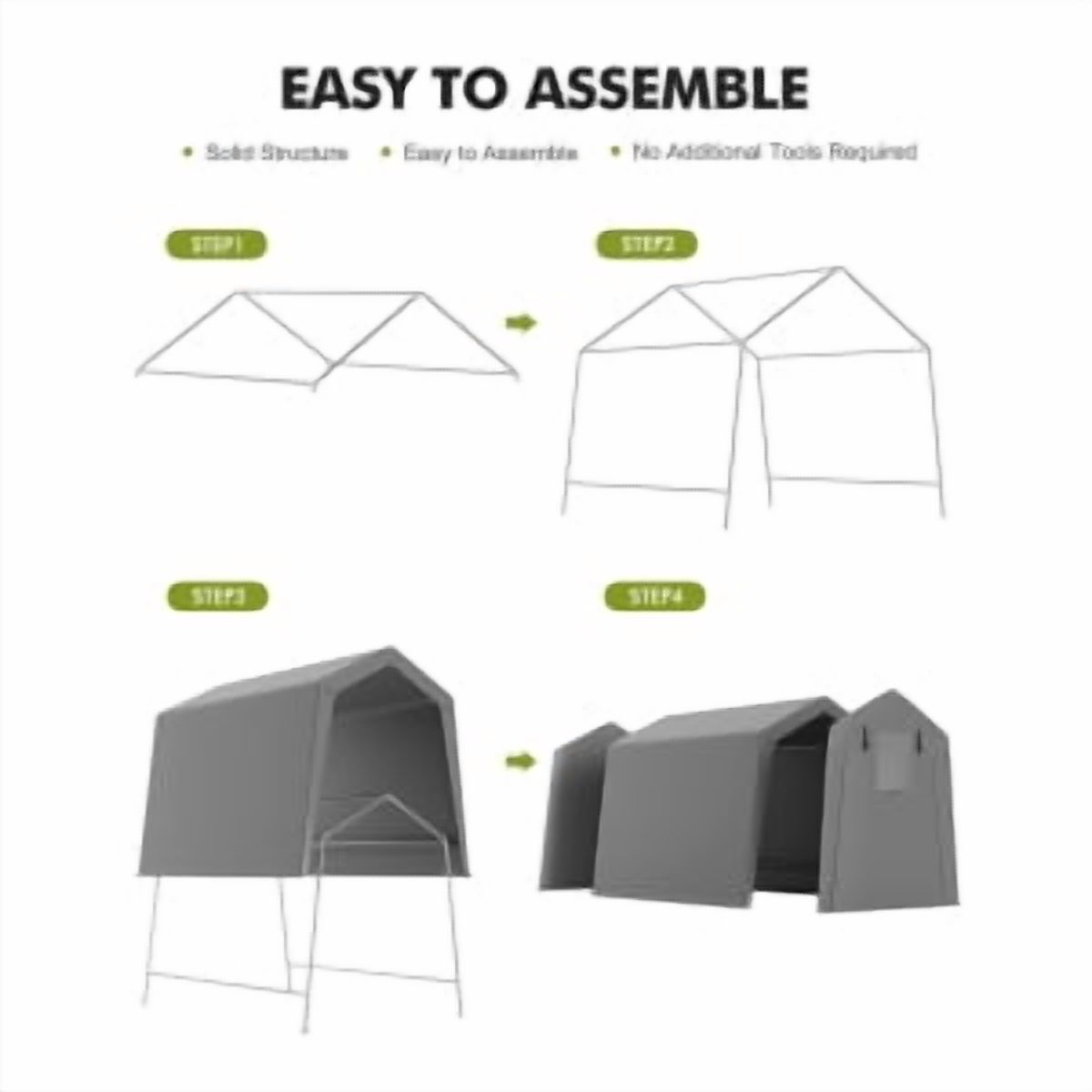 Shelter Storage Shed,Portable Garage Carport for Motorcycle,Boat, or Garden Tools,Bicycle Storage Shed with Roll-Up Zipper Door and Vent,Motorcycle Shelter with Waterproof PE Tarp