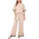 thumbnail image 1 of Lucakuins - Conjuntos informales de 2 piezas para mujer, manga larga, cuello redondo, pantalones de pierna ancha, conjuntos de ropa de calle Lucakuins  moda, 1 of 9