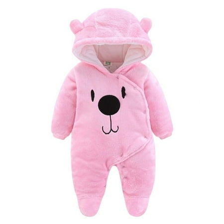 

Baby Girls Clothes Autumn Winter Baby Hooded Jumpsuit Crawling Clothes Harness Long Sleeve