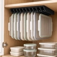 thumbnail image 6 of Space Saving Under Shelf Lid Organizer, 8 Slot Durable Plastic Construction, Fits Kitchen Cabinet Pantry Shelf And Countertop, Black Storage Organizer, 6 of 6