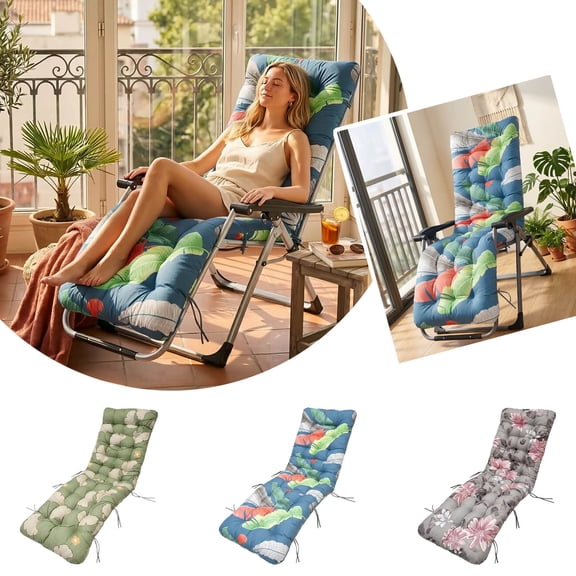 Lounger Cushion Patio Chaise Lounge Cushion,Lounge Chair Cushion Recliner Cushions Rocking Chair Cushion Sofa Cushion Tatami Mat Window Mat Seat Cushion with Ties