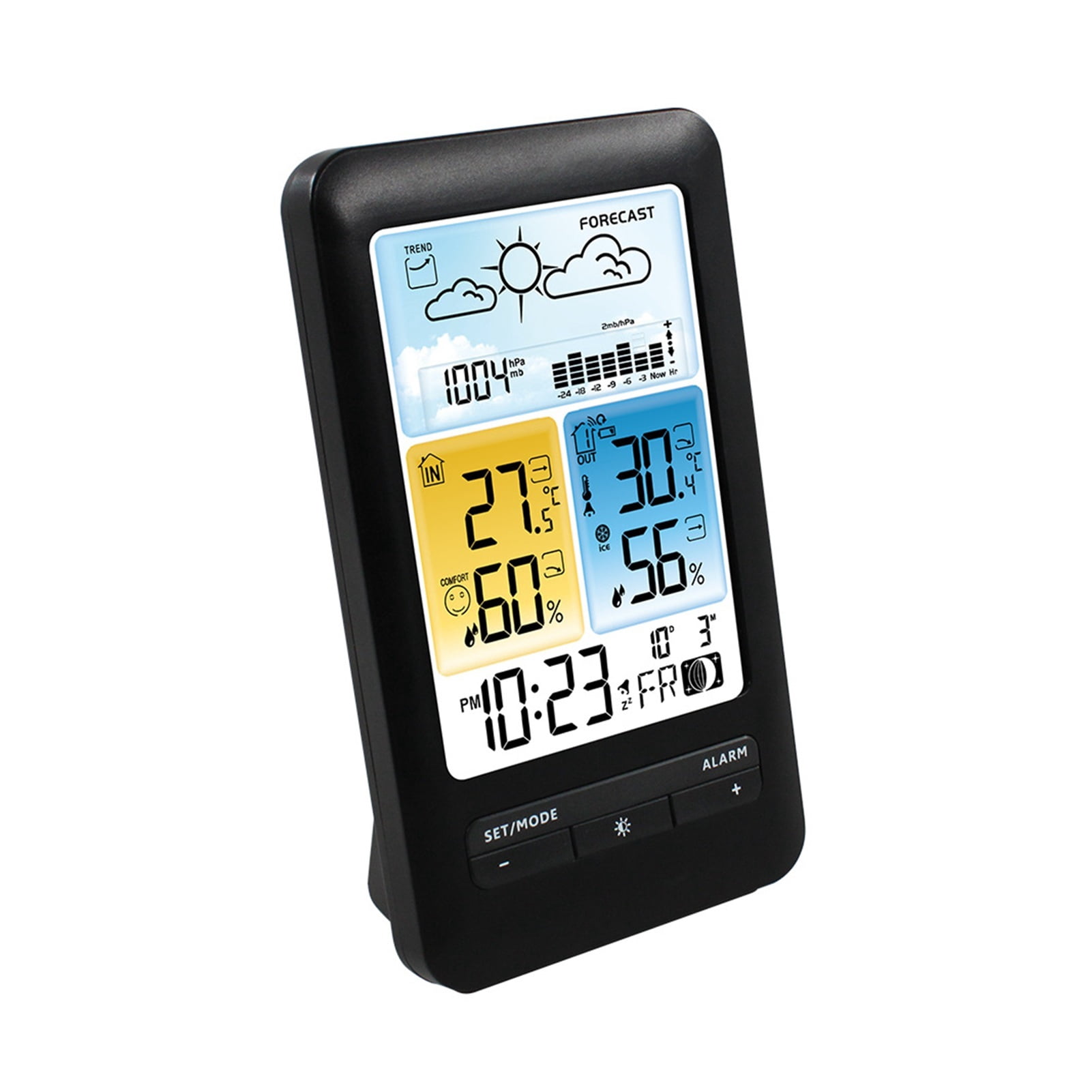 Weather Station LCD LED Screen Weather Clock Wireless Color Display Indoor Outdoor ,Easy to Operate