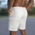 thumbnail image 4 of Domuza Men's Classic-Fit Chino Short Summer Stretch Waist Cotton Twill Casual Dress Shorts with Pockets White M, 4 of 4