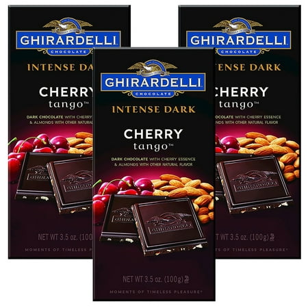 (3 Pack) Ghirardelli Chocolate Intense Dark Cherry Tango Bar, 3.5