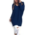thumbnail image 1 of Suéteres de otoño para mujer con cuello en V sólido Jerseys de manga larga Tops de invierno Blusa suelta sidaley FS6436-19, 1 of 2