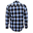 thumbnail image 2 of Men’s Premium Cotton Button Up Long Sleeve Plaid Comfortable Flannel Shirt (#6 - White/Blue/Black, L), 2 of 3