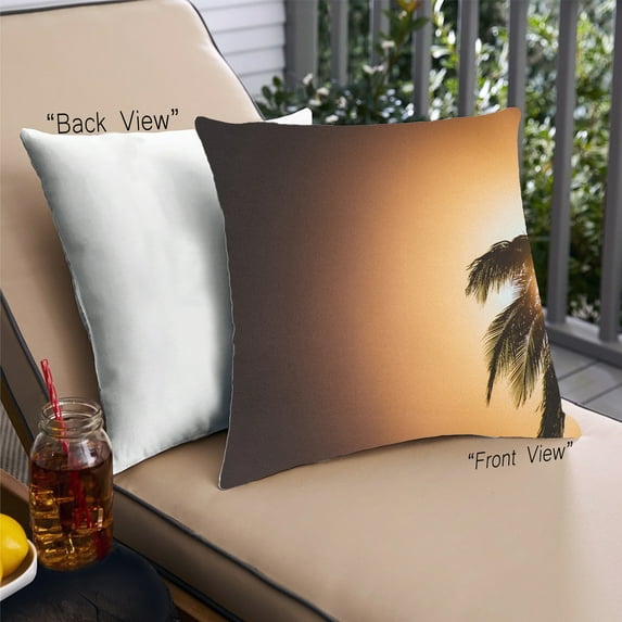 Ahgly Company Plants Palm Tree Outdoor Throw Pillow, 18 inch by 18 inch