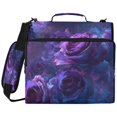 thumbnail image 2 of Zipper Binder with Shoulder Strap 2 inch 3 Ring Waterproof File Folder Organizer Bag 500 Sheet Psychedelic Purple Rose, 2 of 8