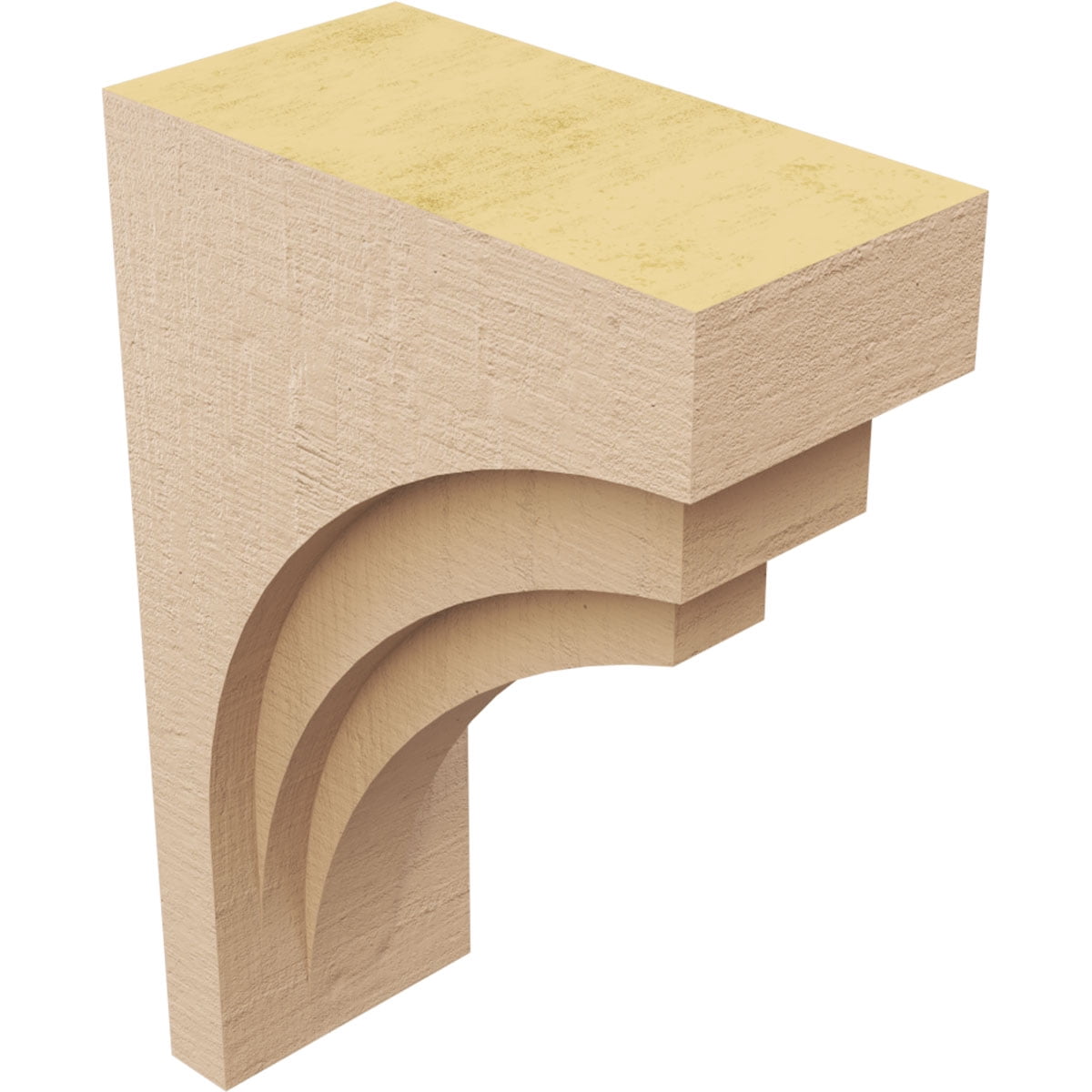 3"W x 6"D x 9"H Classic Rockford Rough Cedar Woodgrain TimberThane Corbel, Primed Tan