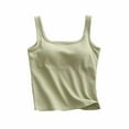 thumbnail image 2 of Fanxing Camisole Tops for Women Built in Bra Tank Tops for Women 2025 Bras No Underwire Yoga Tops Workout Sports Padded Cami Green,XL, 2 of 6