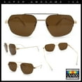 thumbnail image 2 of Mens Luxury Half Rim Metal Frame Rectangular Euro Fashion Sunglasses Gold - Brown, 2 of 7