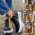 thumbnail image 2 of CAROOTU Bottes à Plateforme pour Femmes avec Fermeture Éclair Latérale Bottines à la Mode pour Hiver Automne Légères, 2 of 6