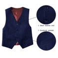 thumbnail image 2 of Visaccy Boys Formal 5 Piece Suit Vest Pants Set Navy 14, 2 of 5