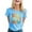 Light Blue, variant on SHITINN Women's Casual Printed Round Neck Short Sleeve T Shirt Top Women's Short Sleeve Tops Lightweight Tops & Blouses Woman Shirts