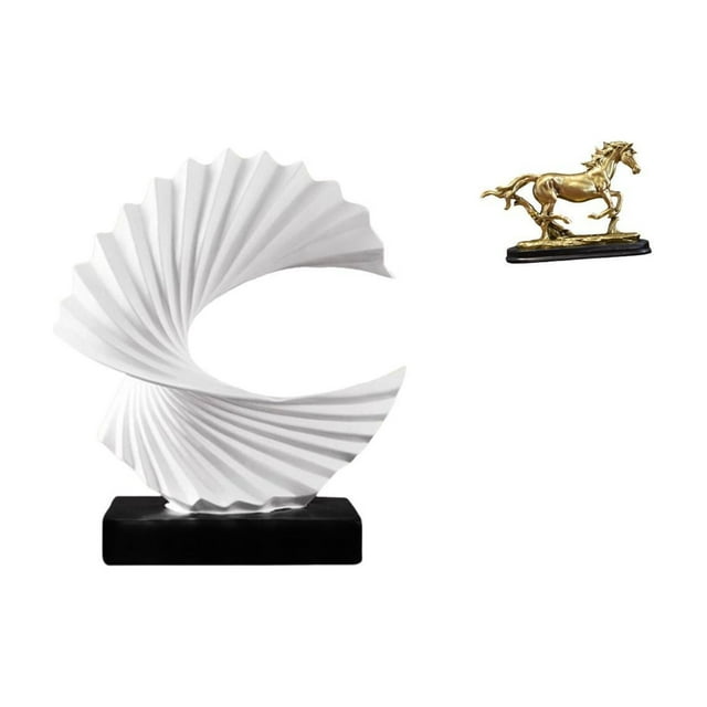 Escultura de olas,Escultura de ola Regalo moderno Oficina,Adorno de estatua abstracta artesanal para centro de mesa,Figura de caballo,Escultura de caballo en miniatura coleccionable