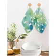 thumbnail image 2 of Easter Rabbit Silhouette Kitchen Dish Towels for Drying Dishes Set of 2, Spring Bunny Blue Green Ombre Waffle Weave Microfiber Hand Tea Bathroom Towels Quick Dry & Absorbent Towel 12x12, 2 of 7