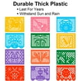 thumbnail image 2 of 30-Count Plastic Papel Picado Banners, 12 Assorted Designs | Reusable Mexican Party Supplies for Indoor & Outdoor Decor, 2 of 6