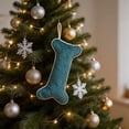 thumbnail image 4 of Large Dog Bone Pattern Fleece Christmas Stocking, Cute Cozy Soft Holiday Decorative Gift Sock, Christmas Hanging Stocking for Fireplace Mantel, Xmas Home Decoration Pet Ornament, Blue, 4 of 7