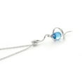 thumbnail image 3 of Galaxy Gold 14K Solid White Gold 18" Snake Necklace with 2.28 CT Natural Diamonds and a Dangling Briolette Blue Topaz Drop, 14"-24" Sizes, December Birthstone, Symbol of Calm, 3 of 5