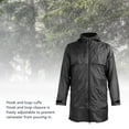 thumbnail image 4 of Veste de Pluie Imperméable et Coupe-Vent en PVC pour Hommes, avec Capuche Réglable à Rayures Réfléchissantes Idéale pour la Randonnée Pêche en Plein Air, 4 of 7