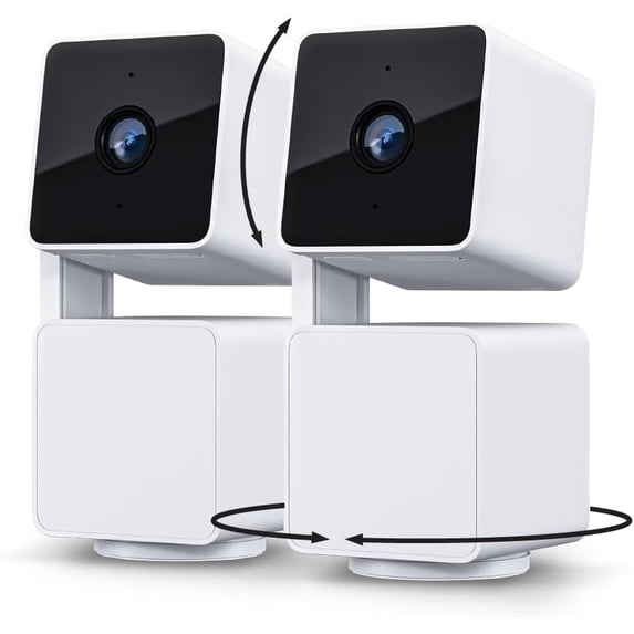 Restored 2 Pack WYZE Cam Pan v3 Indoor/Outdoor IP65-Rated 1080p Pan/Tilt/Zoom Wi-Fi Smart Home Security Camera with Color Night Vision, 2-Way Audio, Compatible with Alexa & Google Assistant