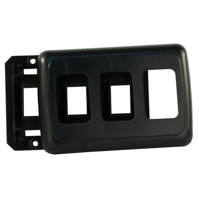 JR Multi Purpose Switch Faceplate 12325 Three Way; 1.625 Inch x 3.625 Inch; Black; With Base