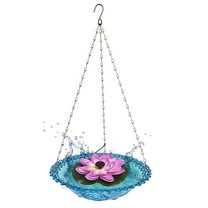 Lotus Shaped Hanging Bird Bath - Multi-Functional Water Fountain & Hummingbird Feeder | Solar Powered Bubbler Birdbath for Outdoor Garden Decor | Weather-Resistant