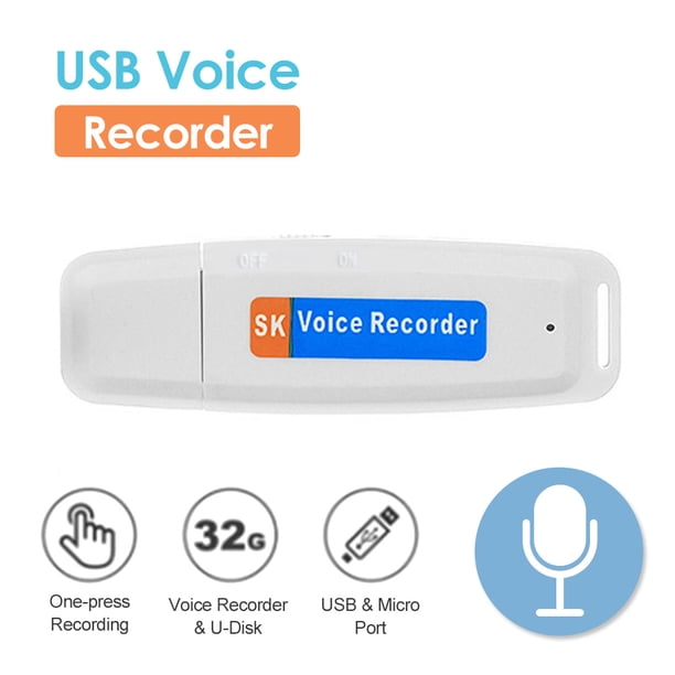 SK001 Portable U Disk TF Card USB Digital Audio Voice Recorder Pen (Blanco)